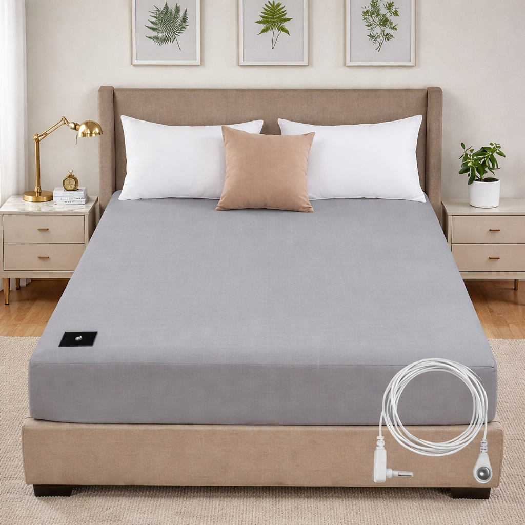 Organic Cotton Earthing Fitted Sheet With Silver Fibre