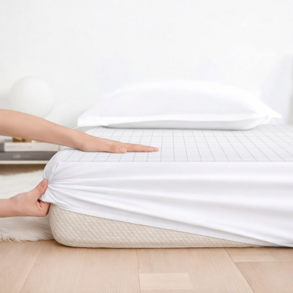 Organic Cotton Earthing Fitted Sheet With Silver Fibre