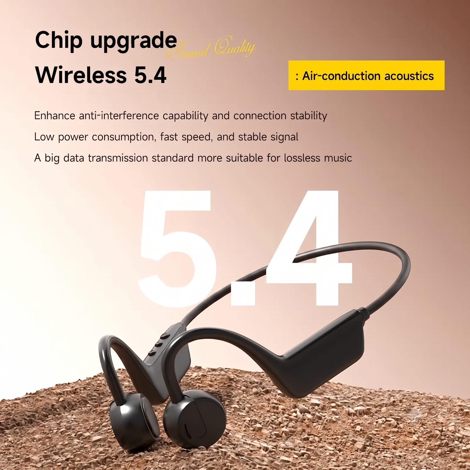 Bone Conduction Headphones - Bluetooth 5.4 Waterproof Sports Headset