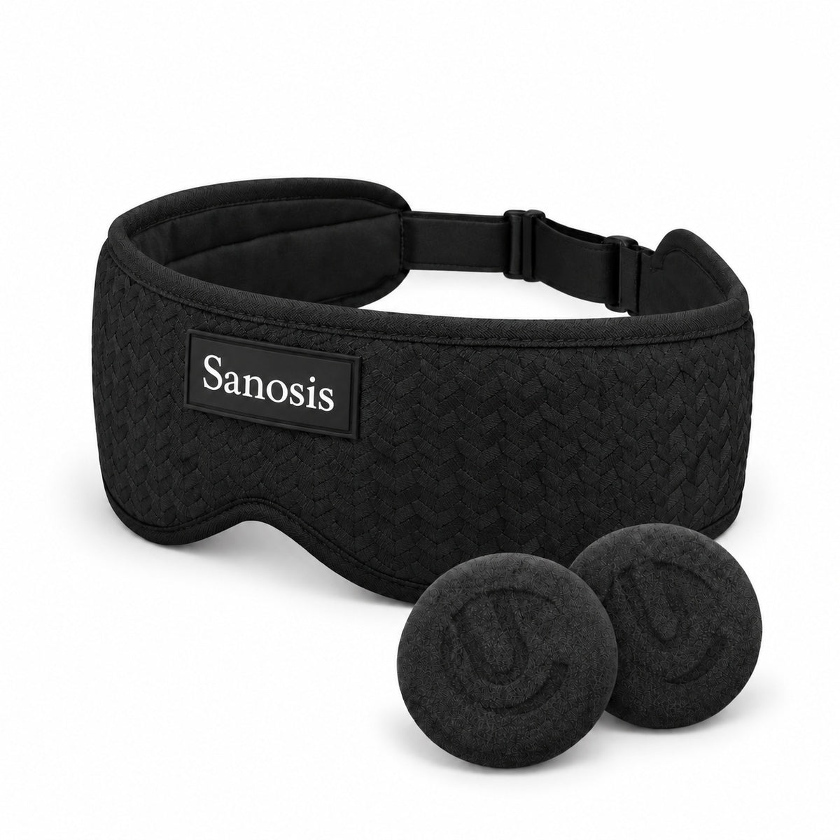 Sanosis Guardian Enhanced wireless sleep headphones with WaveShield, black 3D contoured blackout mask