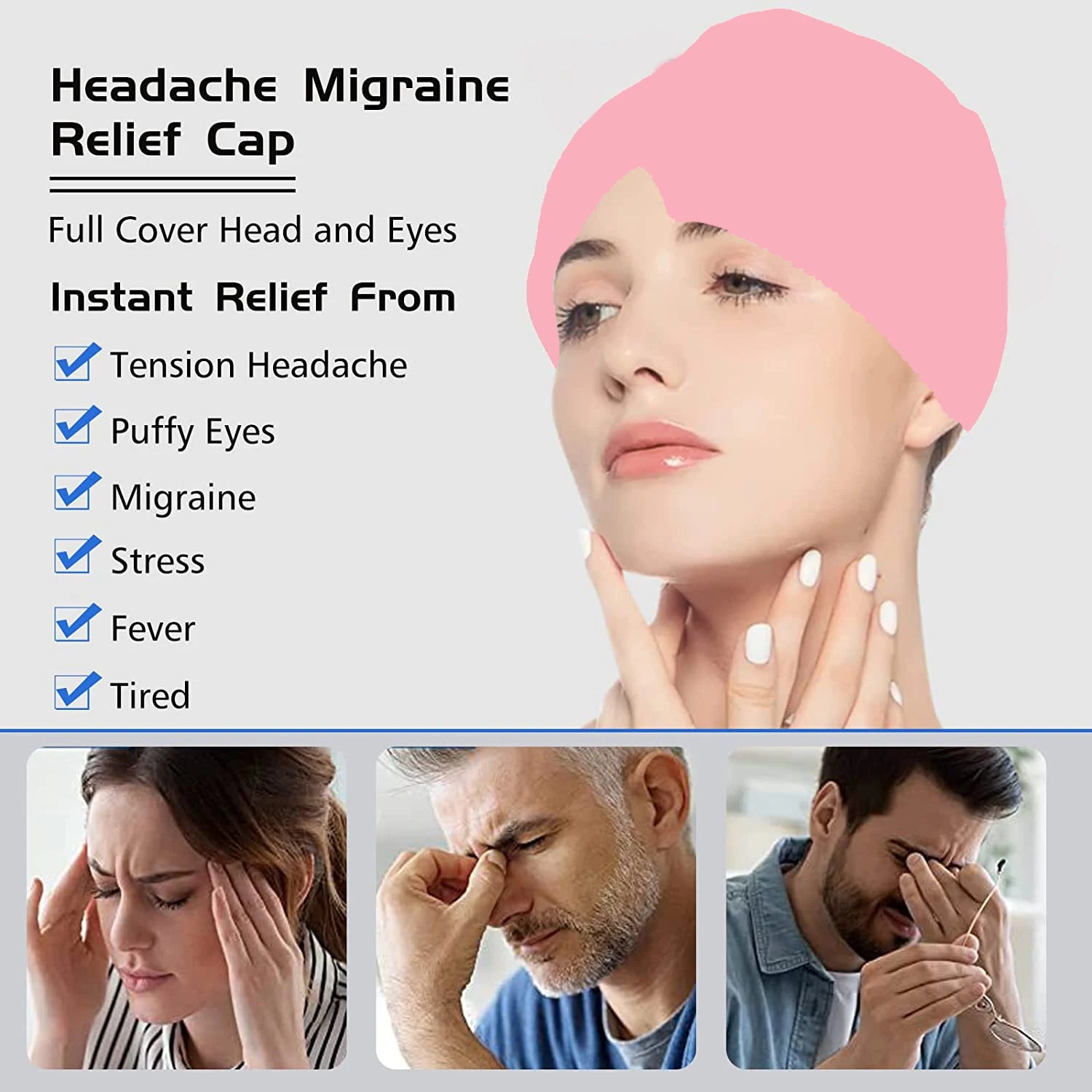 Gel Hot & Cold Therapy Headache & Migraine Relief Cap