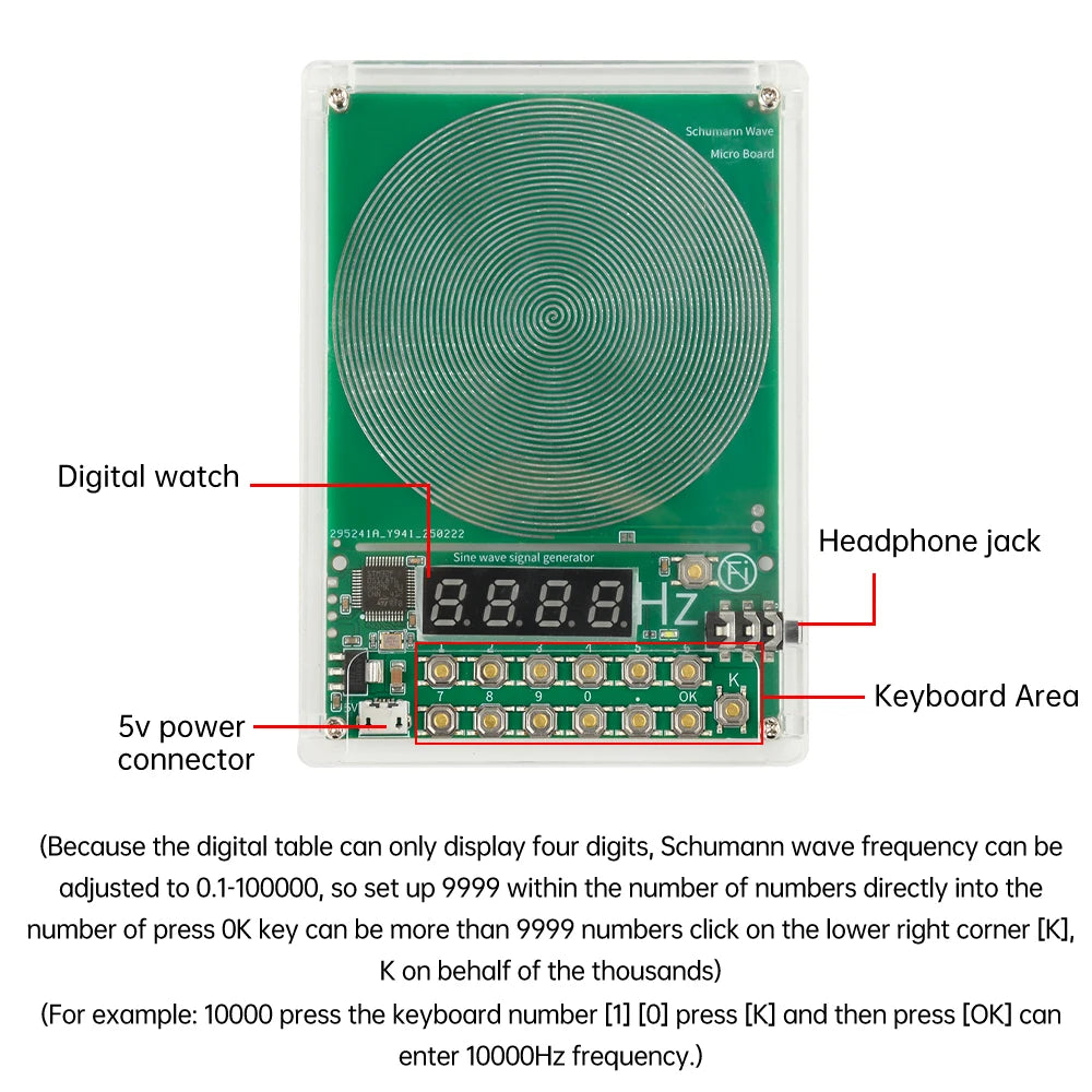 Adjustable Frequency Schumann Wave Generator (0.1Hz–100,000Hz)
