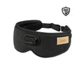 Sanosis sleep mask headphones wireless Bluetooth black with a brand label on a white background and WaveShield logo