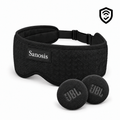 Black Sanosis Sleep Headphones on white background with WaveShield logo
