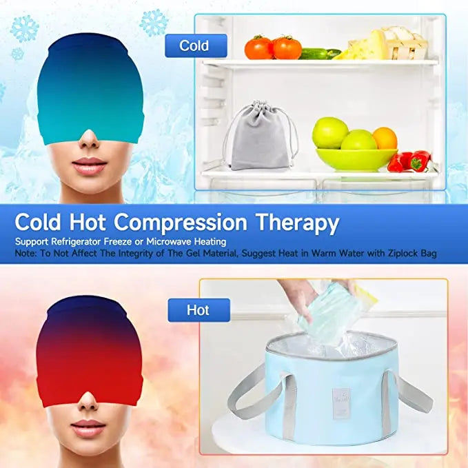 Gel Hot & Cold Therapy Headache & Migraine Relief Cap