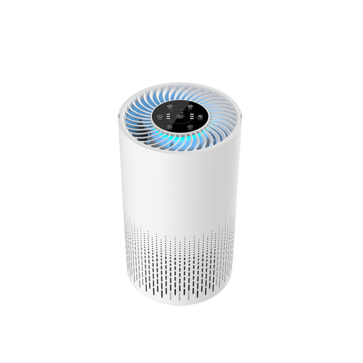 White air purifier with blue interior on a white background
